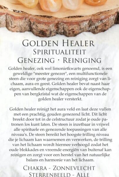 Golden healer edelsteen kaartje - Crystal Cave