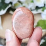 Roze maansteen cabochon - Crystal Cave