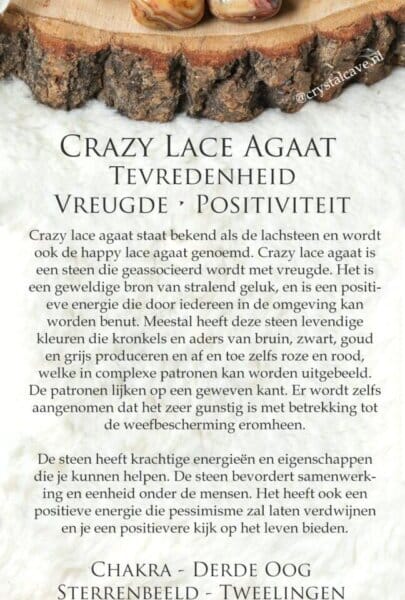 Crazy lace agaat edelsteen kaartje - Crystal Cave