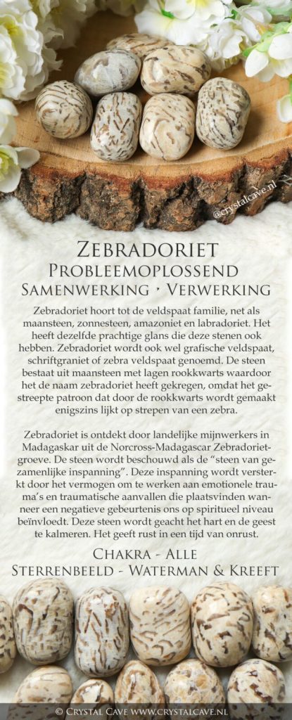 Zebradoriet edelsteen kaartje - Crystal Cave