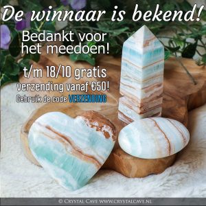 Caribische blauwe calciet giveaway winnaar - Crystal Cave