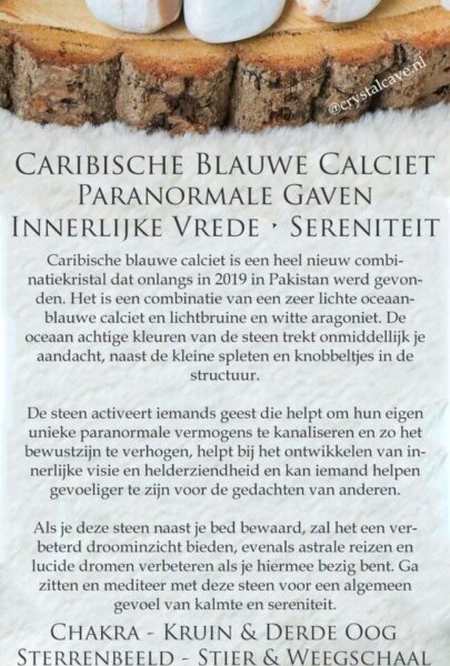 Caribische blauwe calciet werking - Crystal Cave