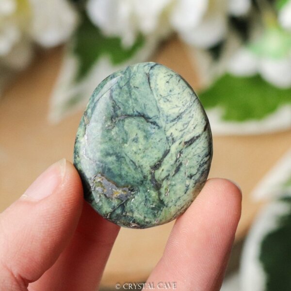 Groene slangenhuid jaspis cabochon - Crystal Cave