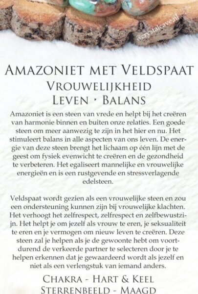 Amazoniet met veldspaat betekenis - Crystal Cave