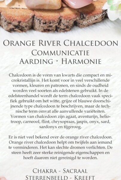 Orange river chalcedoon betekenis - Crystal Cave