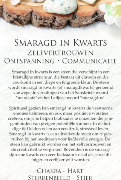 Smaragd in kwarts betekenis - Crystal Cave