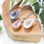 Agaat geode ketting zilver - Crystal Cave