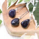 Blauwe goudsteen ketting zilver - Crystal Cave