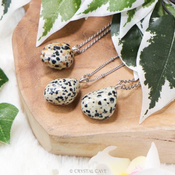 Dalmatier jaspis ketting zilver - Crystal Cave