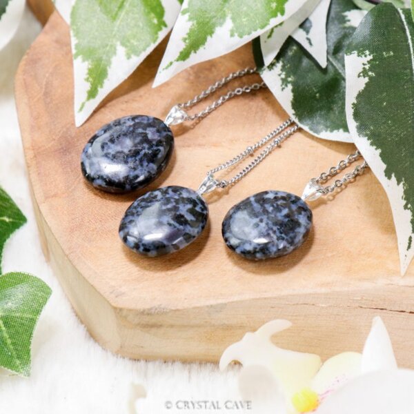 Indigo gabbro ketting zilver - Crystal Cave