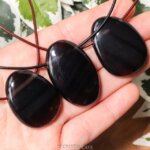 Lamellen obsidiaan ketting - Crystal Cave