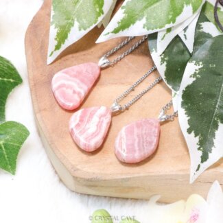 Rhodochrosiet ketting zilver - Crystal Cave