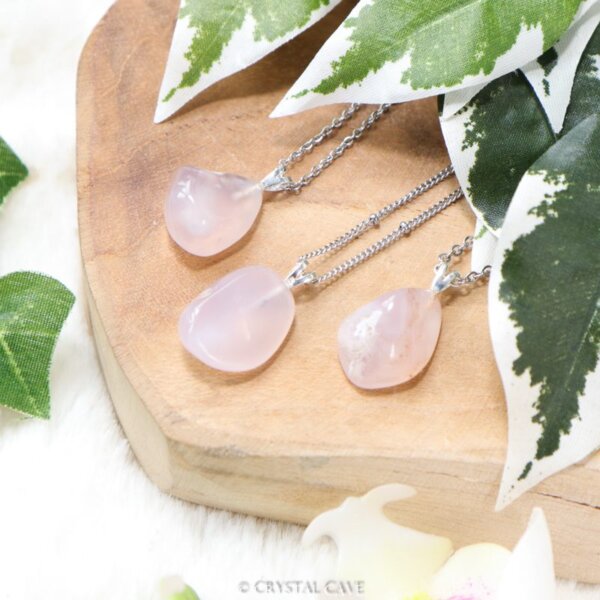 Roze chalcedoon ketting zilver - Crystal Cave