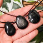 Zilver obsidiaan ketting - Crystal Cave