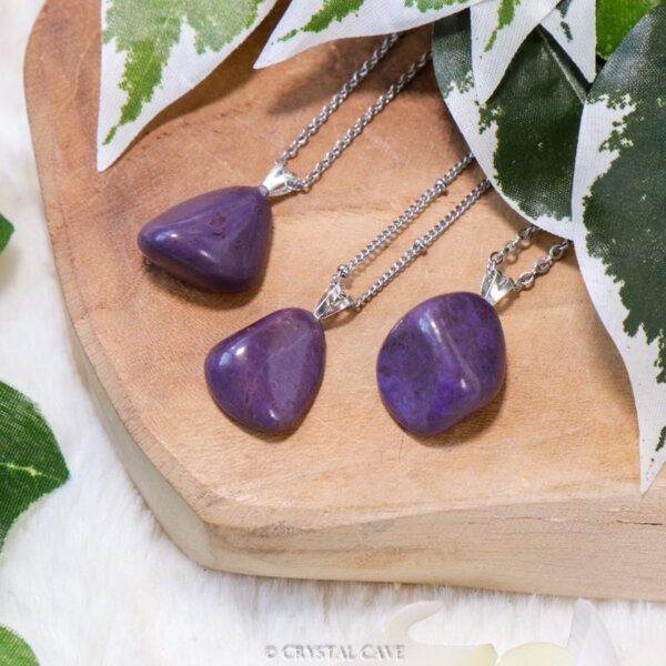 Lavendel jade ketting zilver - Crystal Cave