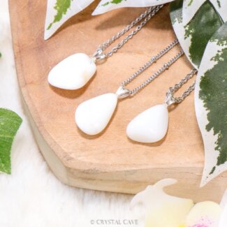 Witte opaal ketting zilver - Crystal Cave