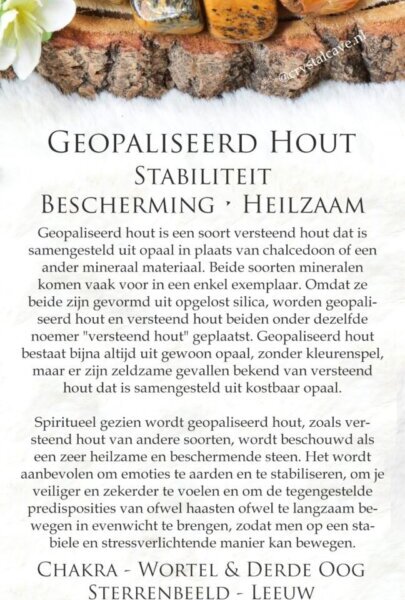 Geopaliseerd hout betekenis - Crystal Cave