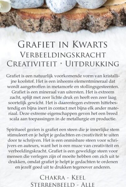 Grafiet in kwarts betekenis - Crystal Cave