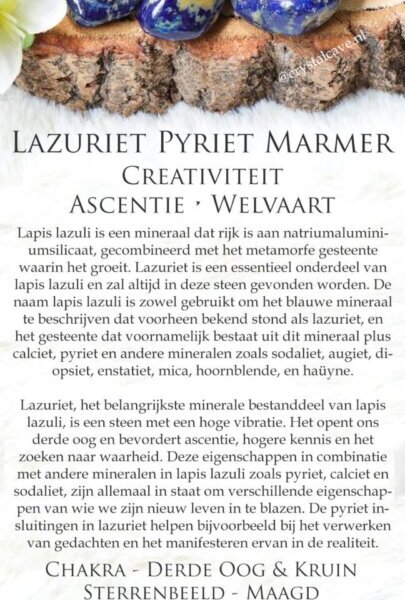 Lazuriet pyriet marmer betekenis - Crystal Cave