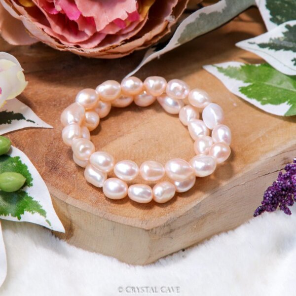 Rose parel armbandje - Crystal Cave