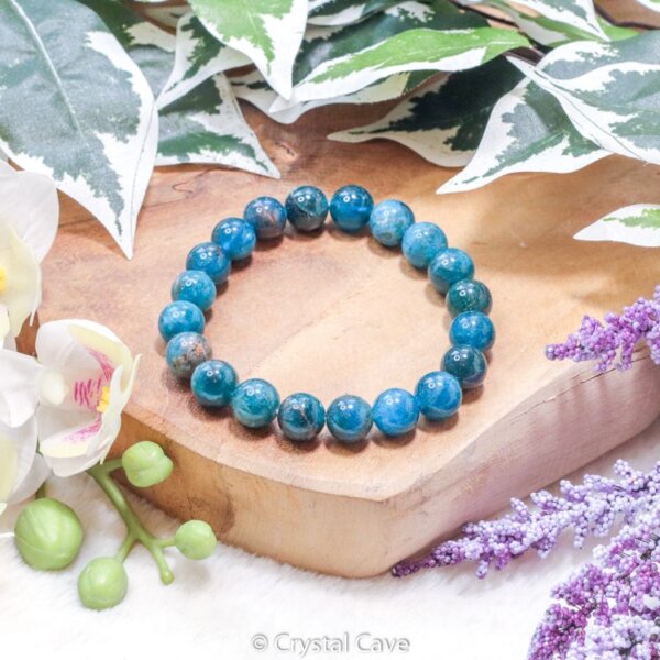 Blauwe apatiet natuursteen armband - Crystal Cave