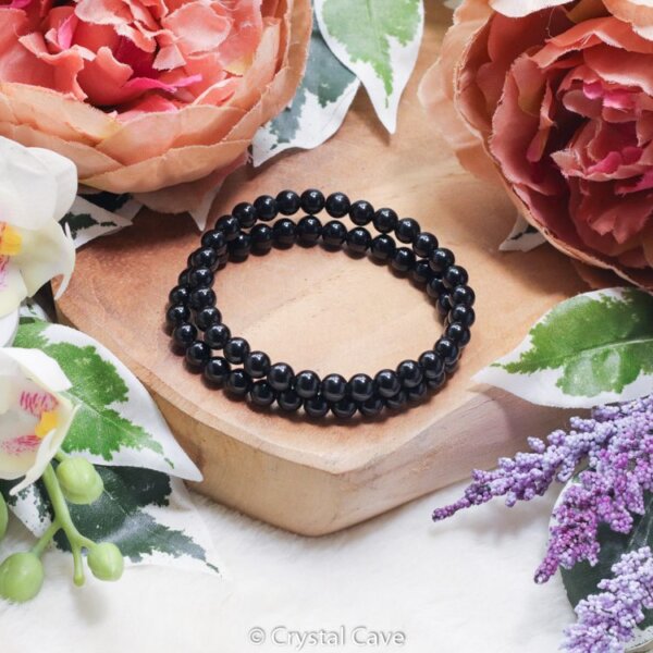 Zwarte obsidiaan kogelarmband - Crystal Cave