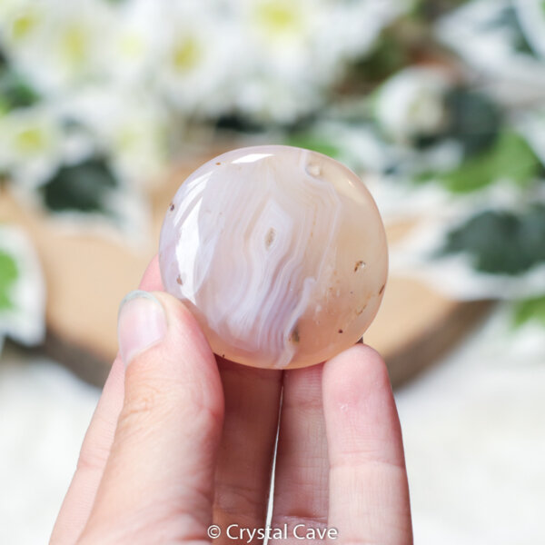 Roze chalcedoon cabochon - Crystal Cave