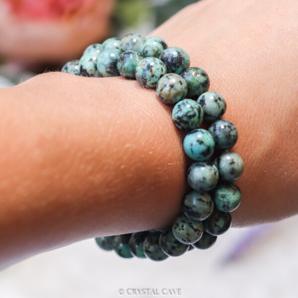 Chrysocolla 8mm armband - Crystal Cave