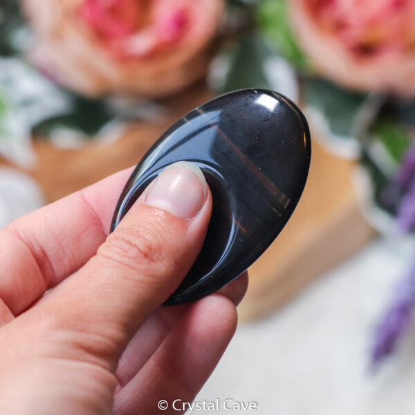 Lamellen obsidiaan worry stone - Crystal Cave