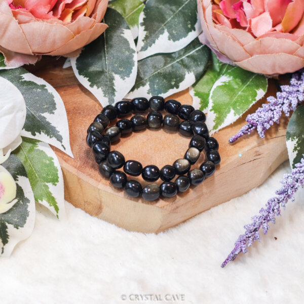 Goud obsidiaan knuffelsteen armband - Crystal Cave