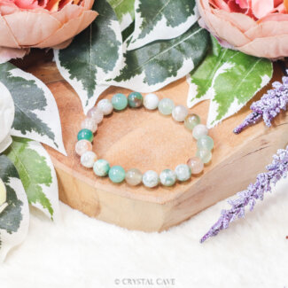 Groene flower agaat armbandje - Crystal Cave