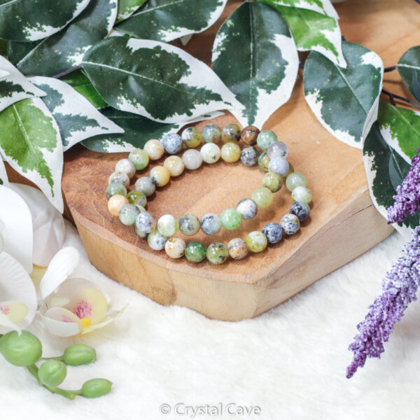 Groene opaal kogelarmband - Crystal Cave