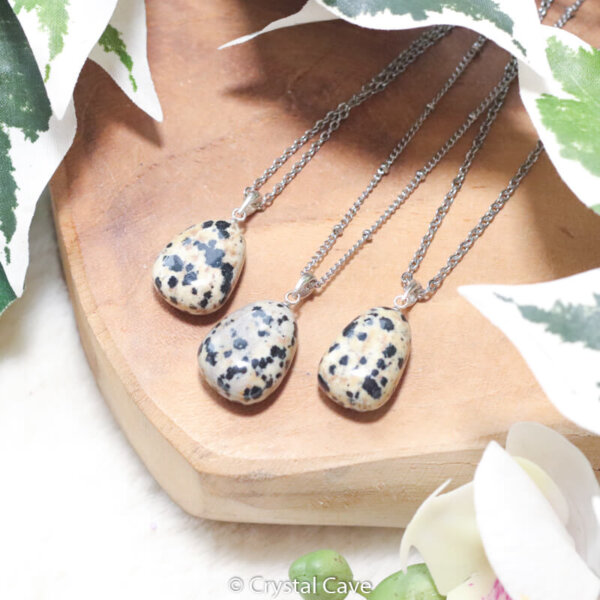 Dalmatier jaspis edelsteen ketting - Crystal Cave