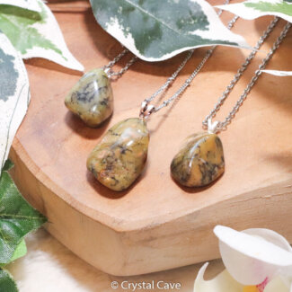 Mosopaal ketting zilver - Crystal Cave