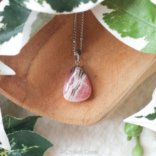 Rhodochrosiet zilveren ketting - Crystal Cave