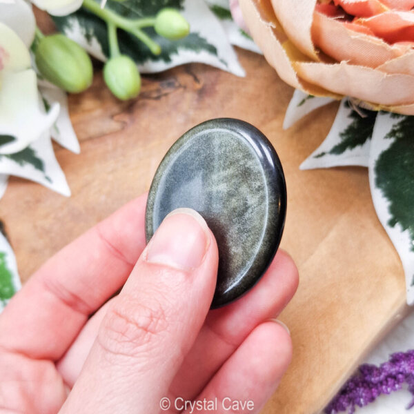 Goud obsidiaan worry stone - Crystal Cave