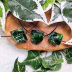 Groene andara obsidiaan ruwe ketting - Crystal Cave