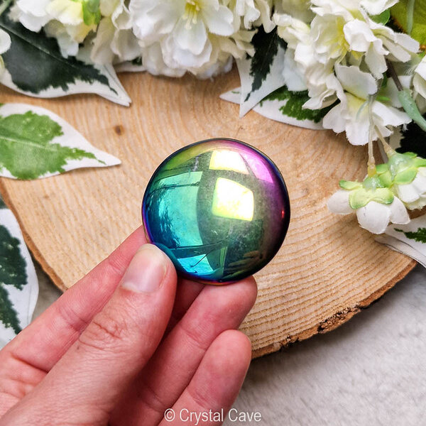 Titanium aura kwarts cabochon - Crystal Cave