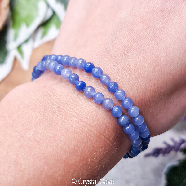 blauwe aventurijn 4mm armband