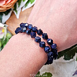 blauwe goudsteen edelstenen meditatie armband