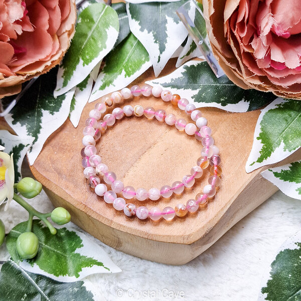 flower agaat kogelarmband