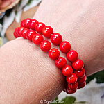 fossiel rood koraal 8mm armband