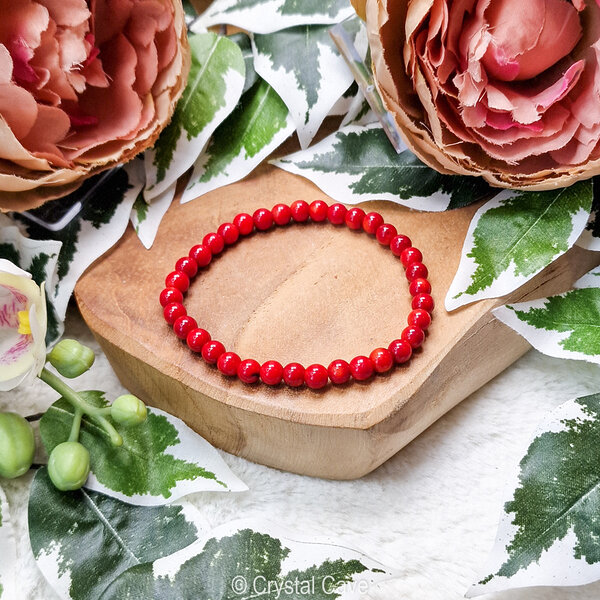 fossiel rood koraal armband