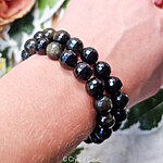 goud obsidiaan 10mm facet armband