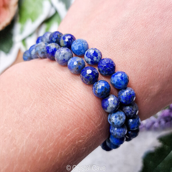 lapis lazuli 8mm facet armband