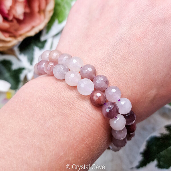 lavendel chalcedoon 8mm facet armband