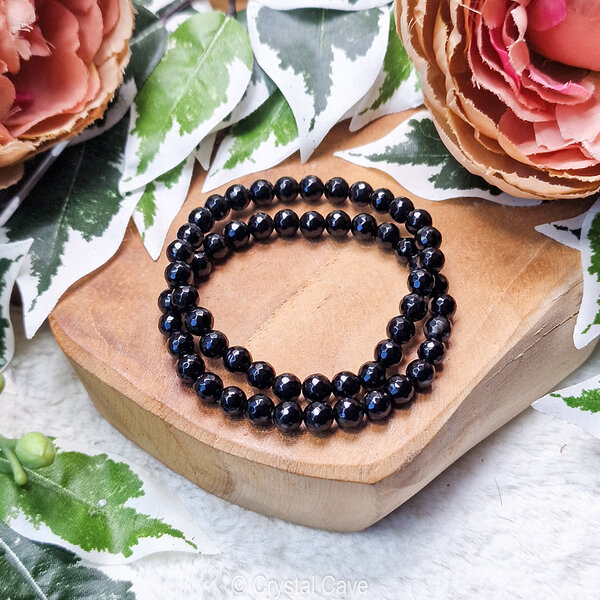 zwarte obsidiaan gefacetteerde armband